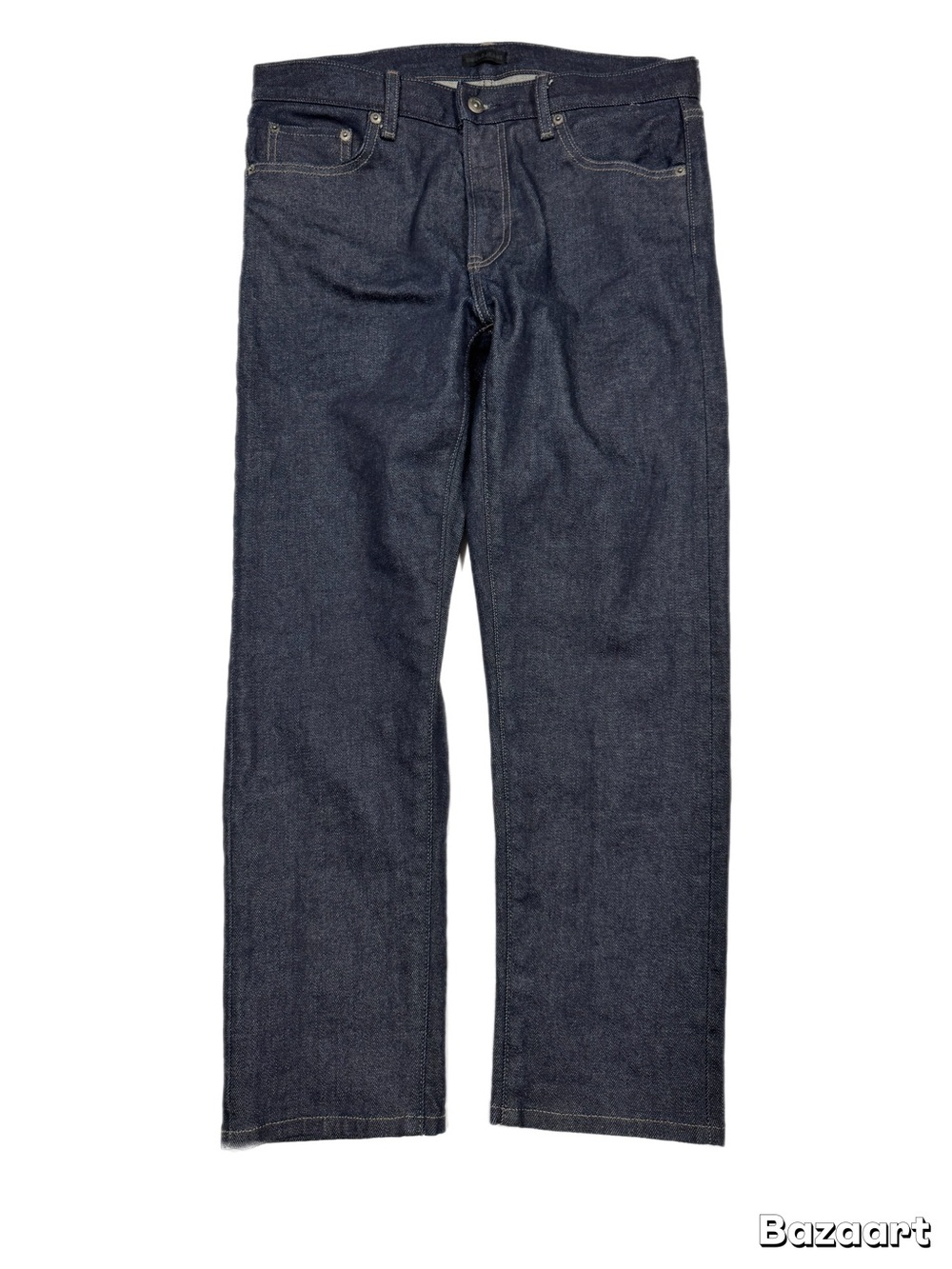 Uniqlo Mens 32x32 Slim Fit Selvedge Stretch Kaihara Denim Jeans Dark Raw Blue